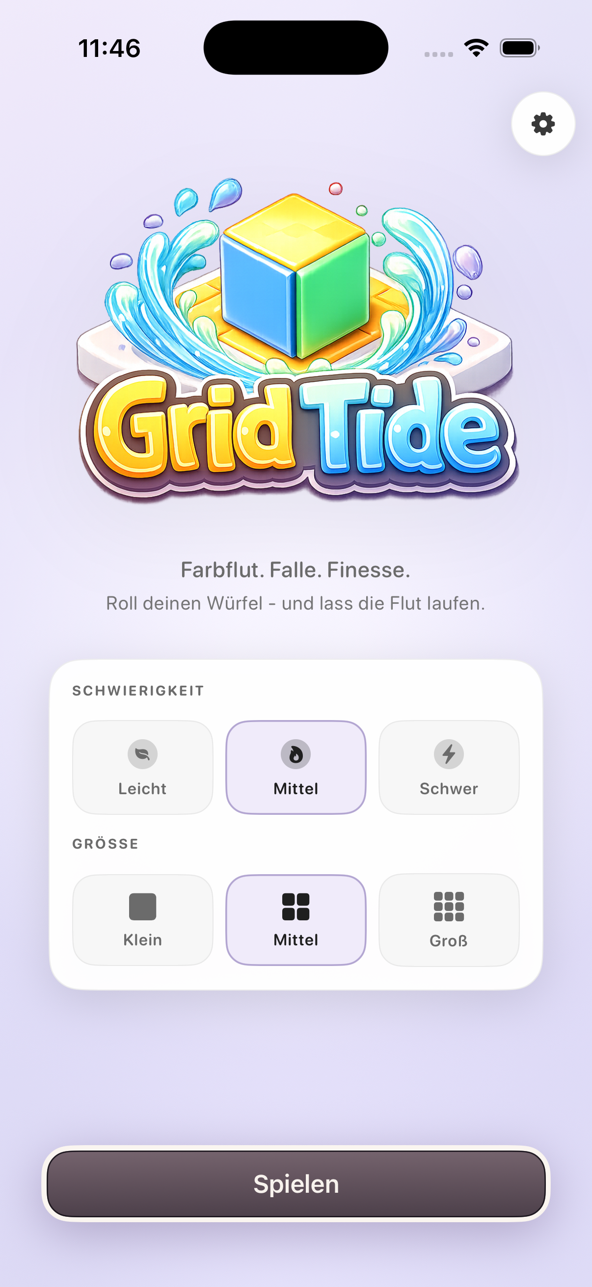 GridTide: title screen