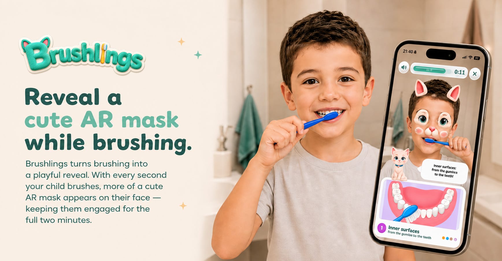 Brushlings AR toothbrushing app for kids