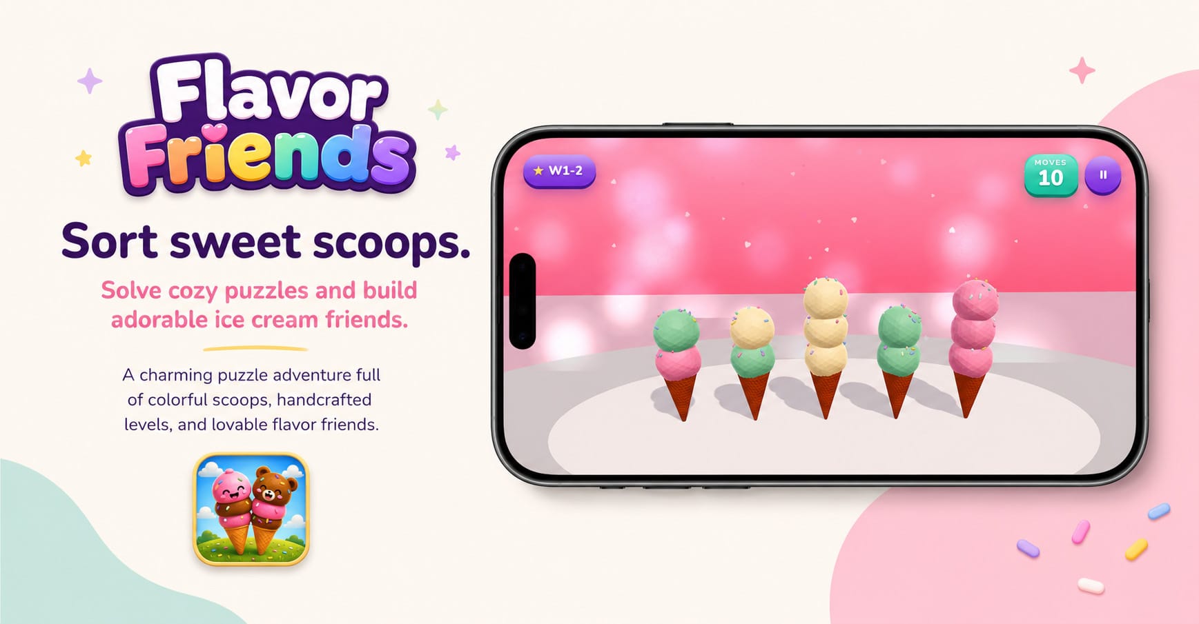 Flavor Friends ice cream puzzle game