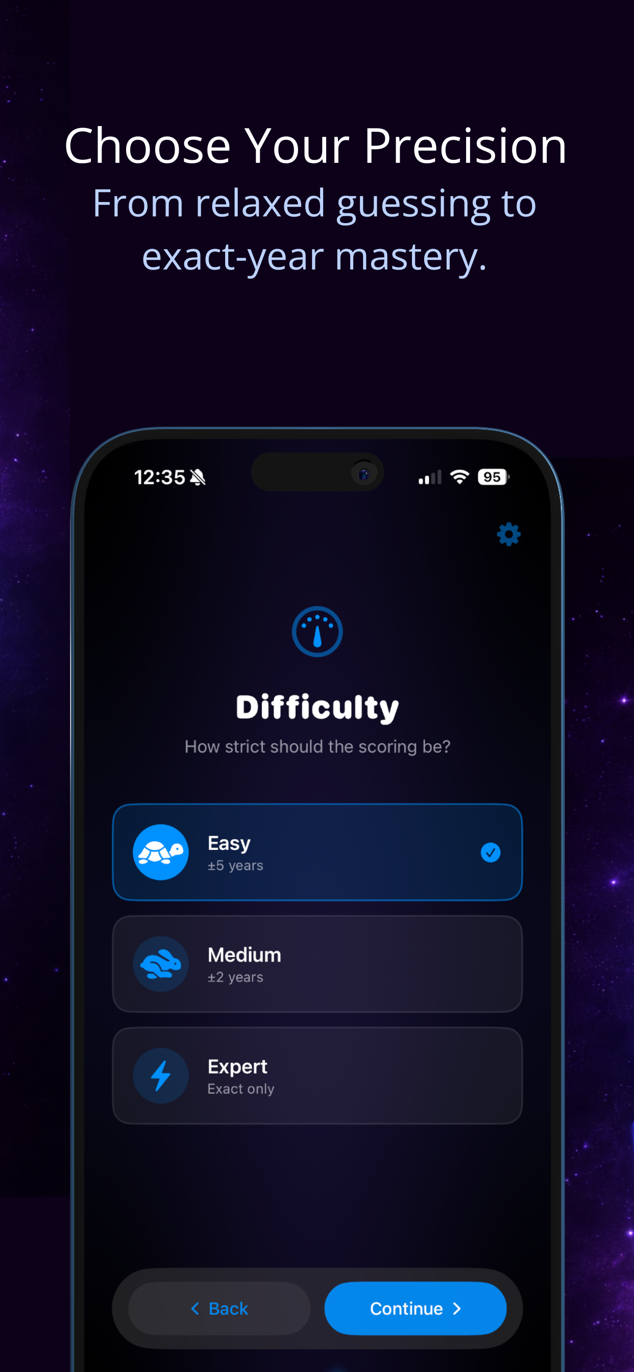 Difficulty selection screen